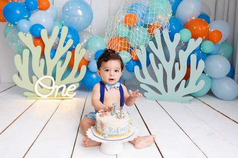 acompanhamento fotografia 12 meses trimestral 1 ano melhor leticia franco letícia smash the cake ensaio com bolo esmagando splash mundo bita fundo do mar'