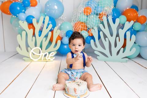 acompanhamento fotografia 12 meses trimestral 1 ano melhor leticia franco letícia smash the cake ensaio com bolo esmagando splash mundo bita fundo do mar'