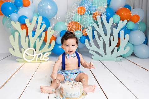 acompanhamento fotografia 12 meses trimestral 1 ano melhor leticia franco letícia smash the cake ensaio com bolo esmagando splash mundo bita fundo do mar'