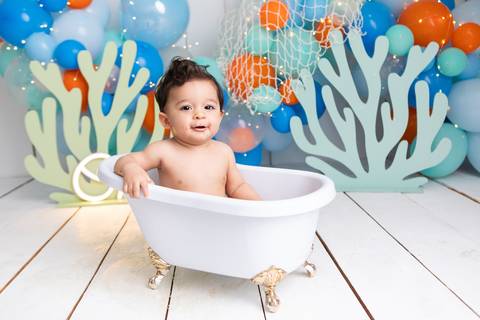 acompanhamento fotografia 12 meses trimestral 1 ano melhor leticia franco letícia smash the cake ensaio com bolo esmagando splash mundo bita fundo do mar'