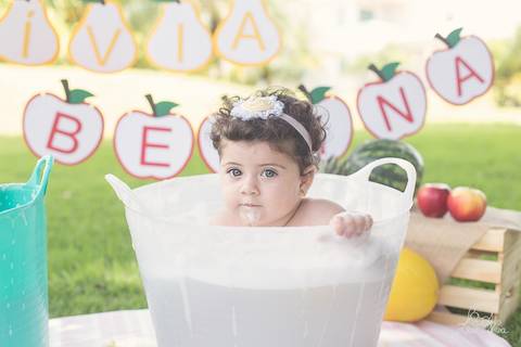 splash betina frutas quitandinha séria banho gemeas'