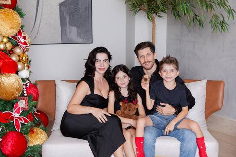 ensaio de natal bebê touca de papai noel brasilia df registrado pela fotógrafa letícia franco papai noel arvore guirlanda ensaio em casa'