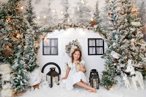 ensaio de natal bebê touca de papai noel brasilia df registrado pela fotógrafa letícia franco papai noel arvore guirlanda pijama carter's carters  trailer neve
'