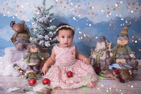 natal christmas baby bebe azul dourado vermelho infantil papai noel santa claus child children criança 1 ano 18 meses'