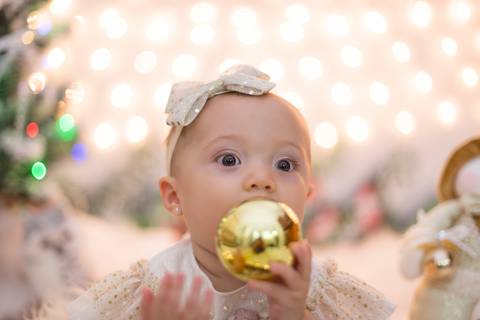 natal christmas baby bebe azul dourado vermelho infantil papai noel santa claus child children criança 7 meses'