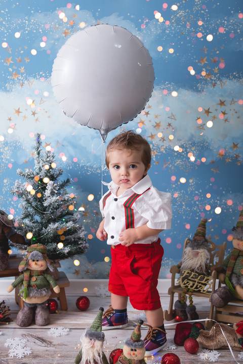 natal christmas baby bebe azul dourado vermelho infantil papai noel santa claus child children criança 5 anos 1 ano'