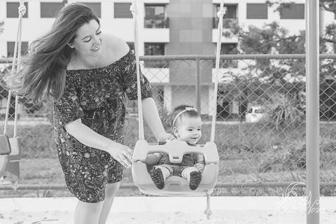 balanço com a mamãe acompanhamneto 6 meses'