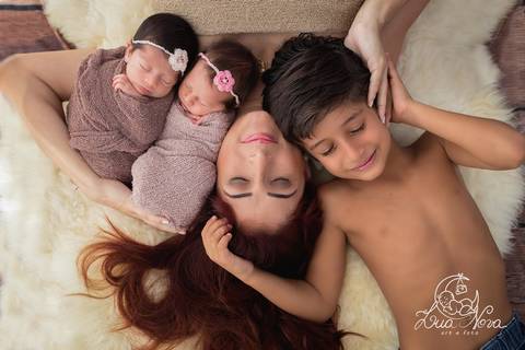 mãe mamãe 3 twins gemeas gemeos session newborn siblings'