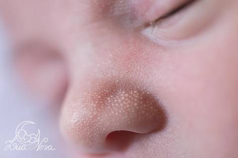 detalhe do nariz ensaio newborn'