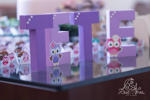 tete letras 3d coruja festa infantil brasilia'