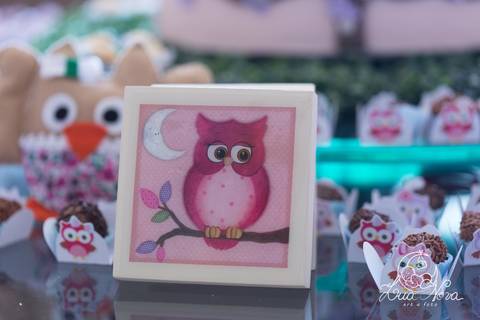 quadro de coruja festa infantil brasilia'