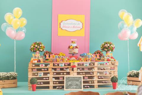 mesa do bolo tema quitandinha festa luxo infantil brasilia'