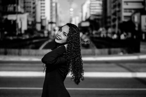 ensaio l5 anos avenida paulista foto preto e branco'