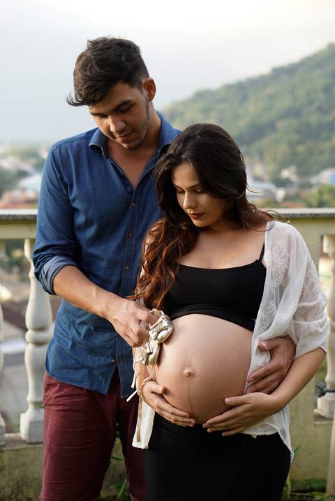 Gestante com o pai do bebê'