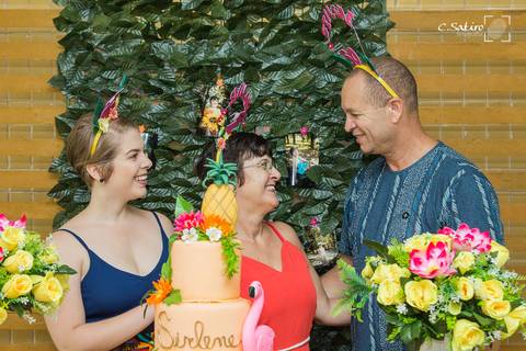 Foto espontânea da família'