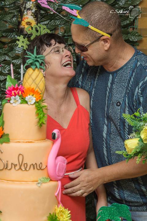 Aniversariante com o marido'