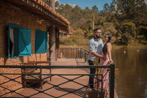 Inspiração e ideias criativas ensaio fotográfico pré casamento pré wedding de casal em São Roque - SP'