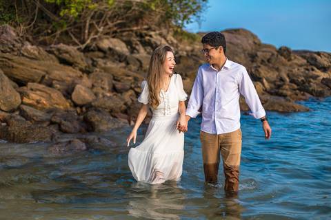 As melhores ideias e inspirações criativas de fotos para ensaio pré wedding na Praia de São Pedro - Guarujá - Litoral SP'
