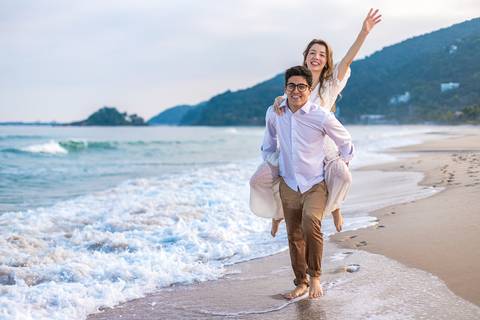 As melhores ideias e inspirações criativas de fotos para ensaio pré wedding na Praia de São Pedro - Guarujá - Litoral SP'
