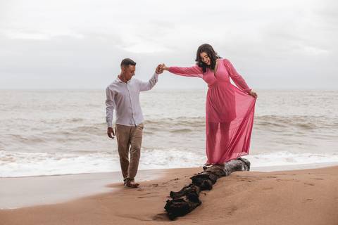 As melhores ideias e inspirações criativas de fotos para ensaio pré wedding na Praia do Éden - SP'
