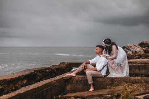 As melhores ideias e inspirações criativas de fotos para ensaio pré wedding na Praia do Éden - SP'