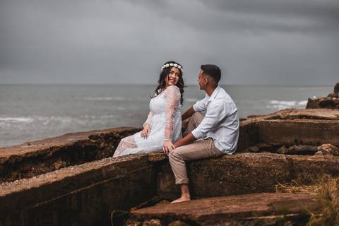 As melhores ideias e inspirações criativas de fotos para ensaio pré wedding na Praia do Éden - SP'