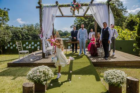 As melhores ideias e inspirações criativas de fotos de casamento da cerimônia na Chácara Vereda - Riacho Grande'