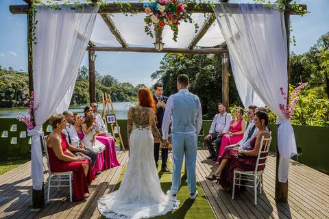 As melhores ideias e inspirações criativas de fotos de casamento da cerimônia na Chácara Vereda - Riacho Grande'