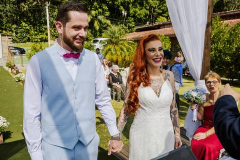 As melhores ideias e inspirações criativas de fotos de casamento da cerimônia na Chácara Vereda - Riacho Grande'