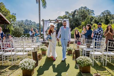 As melhores ideias e inspirações criativas de fotos de casamento da cerimônia na Chácara Vereda - Riacho Grande'