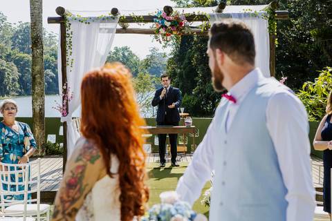 As melhores ideias e inspirações criativas de fotos de casamento da cerimônia na Chácara Vereda - Riacho Grande'