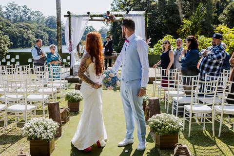 As melhores ideias e inspirações criativas de fotos de casamento da cerimônia na Chácara Vereda - Riacho Grande'