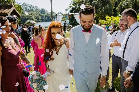 As melhores ideias e inspirações criativas de fotos de casamento da cerimônia na Chácara Vereda - Riacho Grande'