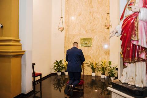 As melhores ideias e inspirações criativas de fotos de casamento na cerimônia na igreja Paróquia Santo Antônio'