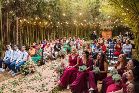 As melhores ideias e inspirações criativas dos convidados assistindo a cerimônia no Espaço La Forêt - São Roque'