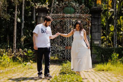 As melhores ideias e inspirações criativas de fotos para ensaio pré wedding romântico no parque Jardim Botânico  '