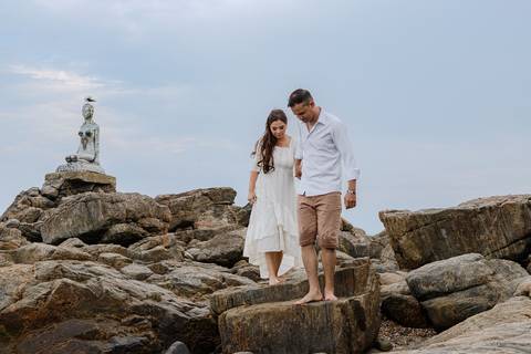 As melhores ideias e inspirações de fotos criativas para ensaio pré wedding na Praia'