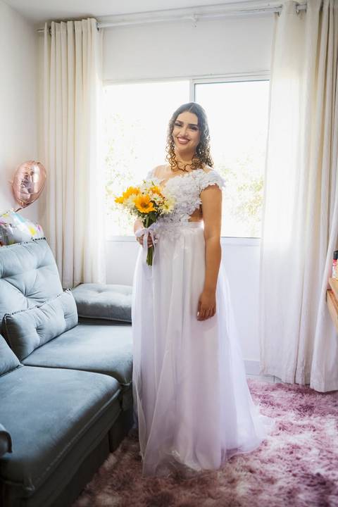 As melhores ideias e inspirações criativas de fotos do making of da noiva no seu apartamento'