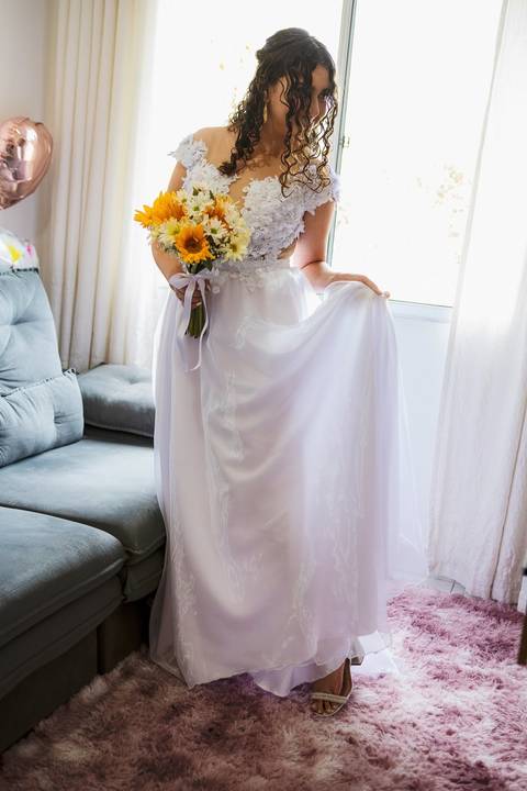 As melhores ideias e inspirações criativas de fotos do making of da noiva no seu apartamento'