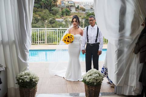 As melhores ideias e inspirações criativas de fotos de casamento na cerimônia no condomínio'