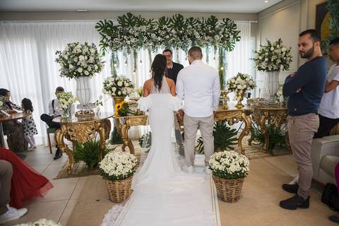 As melhores ideias e inspirações criativas de fotos de casamento na cerimônia no condomínio'