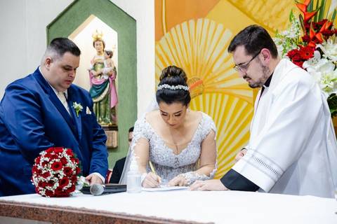 As melhores ideias e inspirações criativas de fotos de casamento do momento da cerimônia na Paróquia Nossa Senhora da Esperança '