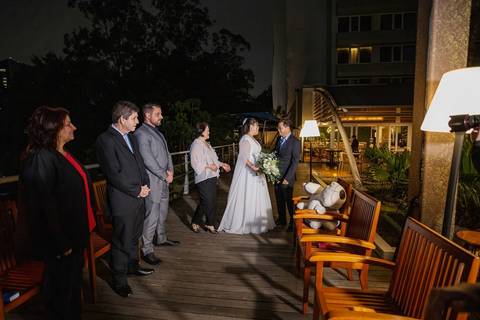 As melhores ideias e inspirações criativas de fotos de casamento momento da cerimônia no Novotel São Paulo Morumbi '