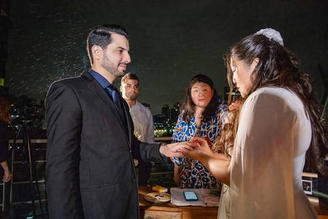 As melhores ideias e inspirações criativas de fotos de casamento momento da cerimônia no Novotel São Paulo Morumbi '