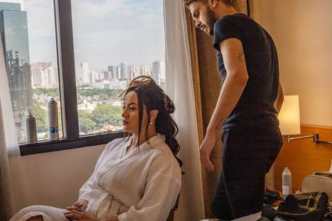 As melhores ideias e inspirações criativas de fotos de casamento do making of da noiva no Hotel'