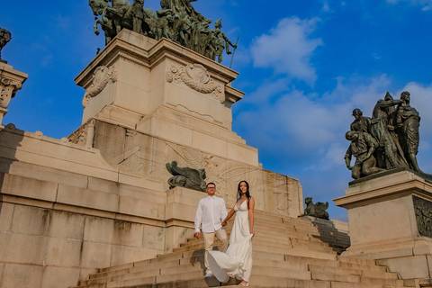 As melhores ideias e inspirações criativas de fotos de ensaio pré wedding no Parque e Museu da Independência'