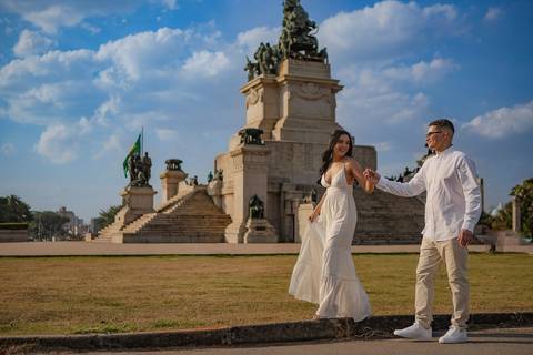 As melhores ideias e inspirações criativas de fotos de ensaio pré wedding no Parque e Museu da Independência'