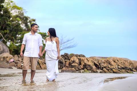 As melhores ideias e inspirações criativas de fotos de ensaio pré wedding na Bela Praia do Guarujá '
