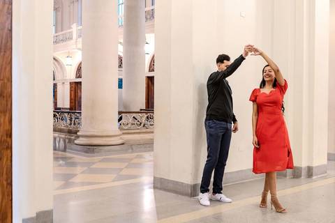 As melhores ideias e inspirações criativas de fotos de ensaio pré wedding no Centro Histórico de São Paulo'
