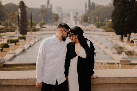 As melhores ideias e inspirações criativas de fotos de ensaio pré wedding Parque Burle Marx - Museu do Ipiranga - Centro Histórico - Casa do Saulo'